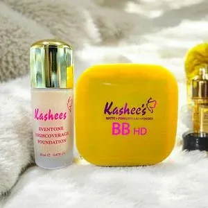 Kashees Foundation And 2 In 1 Face Powder Deal, Pack Of 2