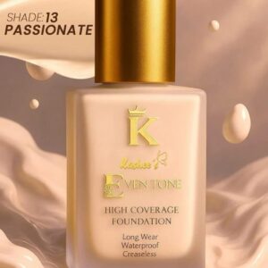 Kashees Eventone High Coverage Foundation, 15 Ml, Long Wear, Waterproof, Creaseless, 1 Pc